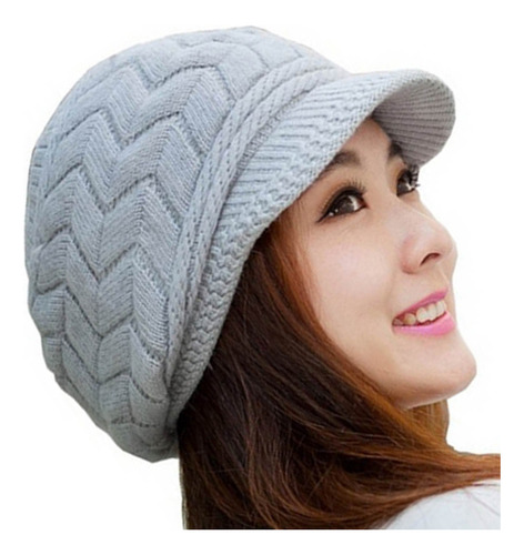 Gorro De Punto Cálido Para Mujer, Esquí De Nieve, Con Visera