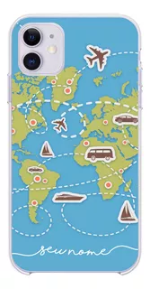 Capa Capinha Personalizada Com Nome Viagem Mapa Mundi