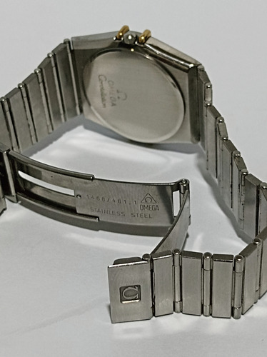 Reloj Auténtico Omega Constellation Manhattan Con Estuche Plateado Oro Dorado (Usado)