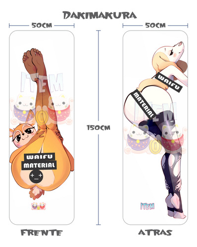 Nuevo Funda Dakimakura Waifu Furry Hentai Sin Censura Sexy H Aggretsuko Inui Y Tsunoda (Usado)