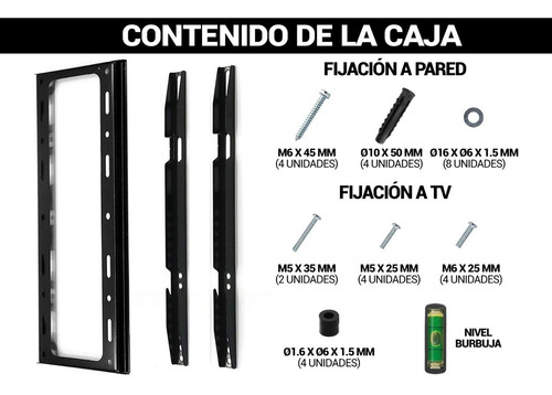 Imagen 6 de 7 de Soporte Tv Vonne Stvf-55 Fijo De 26 A 55 Hasta 50 Kg