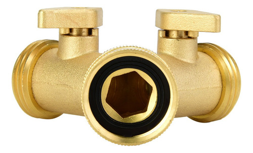 3/4 Doble Salida Latón Válvula De Bola Conector De Manguera