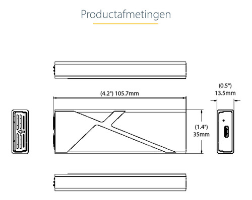 Carcasa Startech.com Usb-c 10gbps Para M.2 Nvme O M.2 Sata