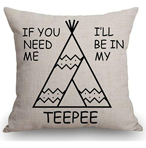 Ssoiu Teepee Throw Pillow Case Funny Quotes Funda De Cojín H