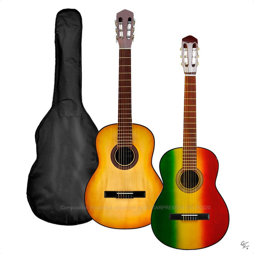 Guitarra Electrocriolla Funda Pua Colores Combo Completo