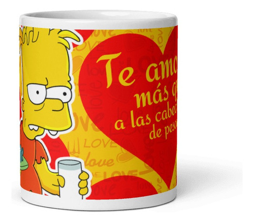 San Valentin Simpsons Te Amo Mas Que A Las Cabecitas Taza