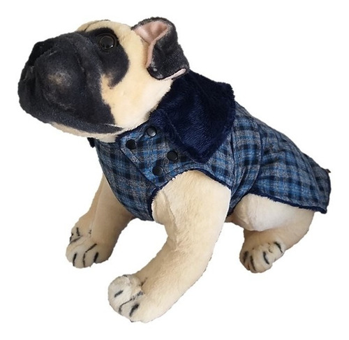 Roupa Frio Xadrez Cachorro Pelúcia Tam G Beagle Corgi Srd