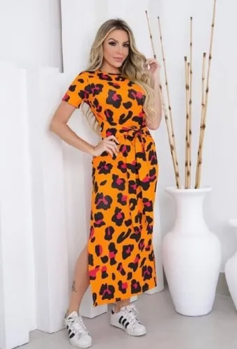 Vestido midi hotsell colado estampado