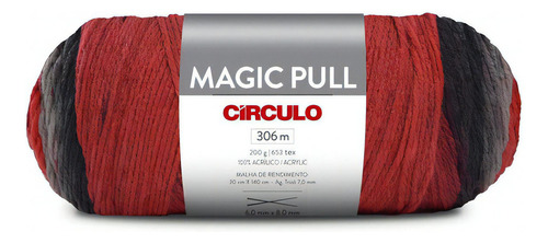 1 Novelo De Lã Magic Pull 200g - Circulo Cor 8685 - Tango