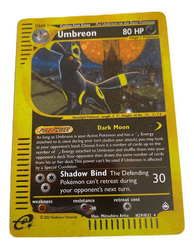 Juego De Carta Pokemon Alternativo Umbreon 80hp