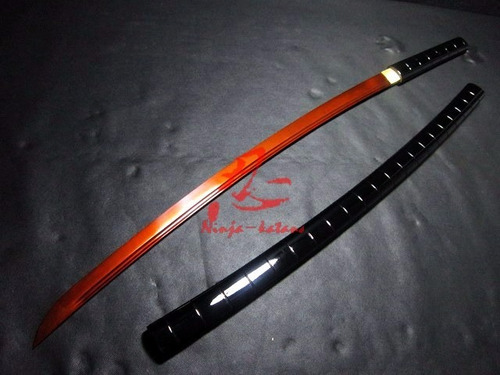 Shirasaya Espada Samurai Lâmina Vermelha Aço Carbono 9260
