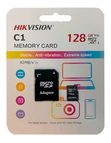 Cartão De Memoria Sd Hikvision Class 10uhs-i 128gb