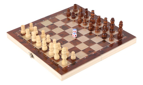 Ajedrez De Madera Tablero Plegable De Lujo Chess Juegos De Ajedrez De Madera Profesional Plegable 3 En 1 29x29 Cm