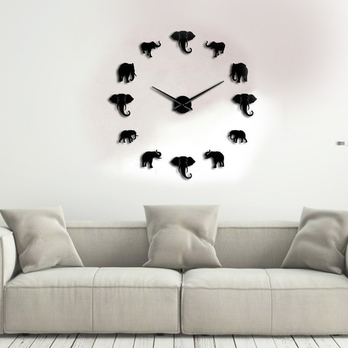 Reloj De Pared Único Con Forma De Elefante Para Decoración D