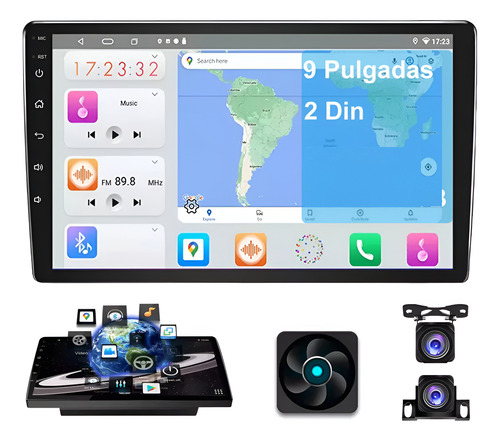 Auto Radio Android 4+64gb 8-core 10puLG Bt Wifi Doble Camara