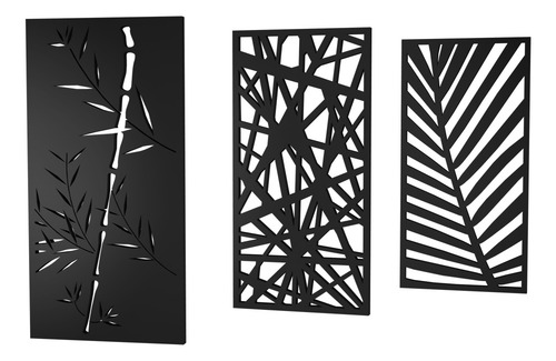 Panel Decorativo. Fabricado En Mdf Negro De 3mm, 60 X 120 Cm