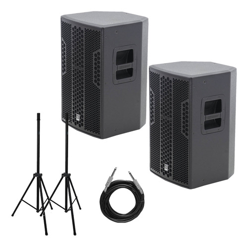 Par Caixa Ativa Staner Bk-712a 12 Pol C/ Dsp Cabo + Tripé