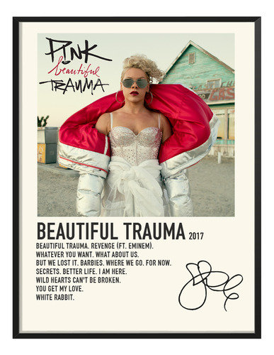 Poster Pink Album Music Tracklist Beautiful Trauma 80x60