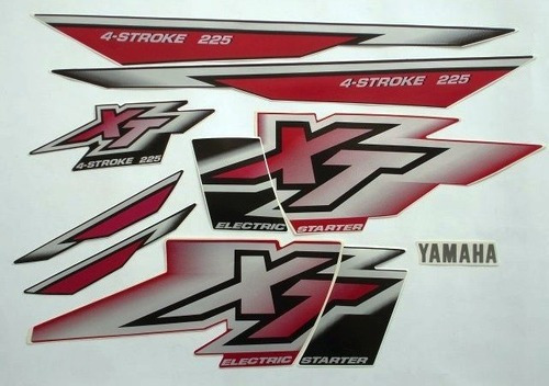 Kit Adesivo Jogo Faixas Yamaha Xt 225 2000 Vermelha