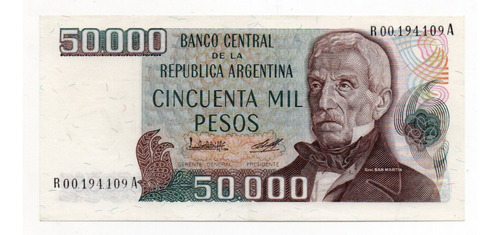 Billete Argentina 50000 Pesos Ley Reposicion Bottero 2500
