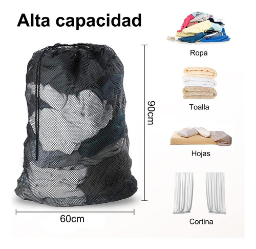 2 Unidades Bolsa De Lavandería De Malla Con Cierre De