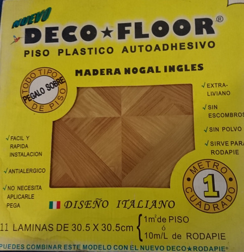 Piso Plástico Auto Adhesivo Decoflor En Láminas. 