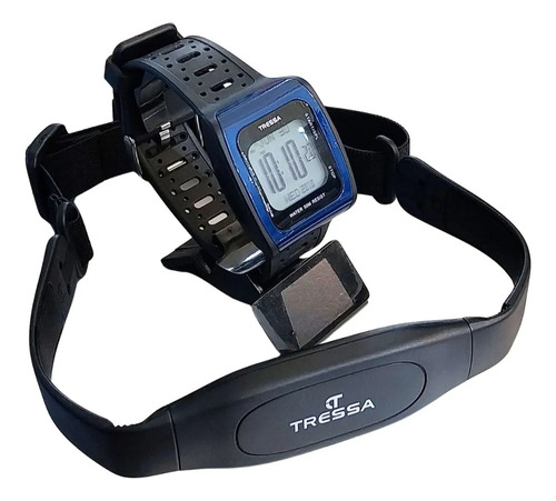 Reloj Tressa Cardio Sumergible Con Banda No Smart - Negro Azul Gris (Usado)