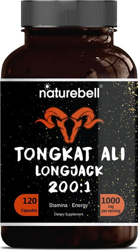 Naturebell | Tongkat Ali 200:1 Long Jack Extract | 120 Caps