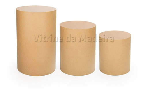 Kit Trio Mesa Cilindro P M G + Painel Redondo 150cm Promoção