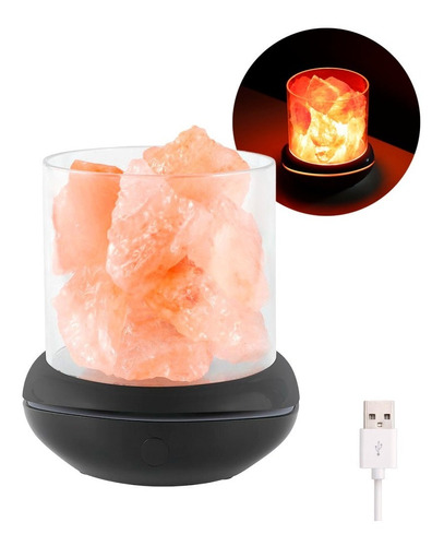 Lámpara Sal Himalaya Difusor De Aroma Usb Luz Cálida Rgb