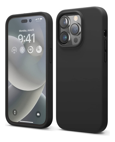 Funda Para iPhone 14 Pro De Silicona Reforzada - Negro