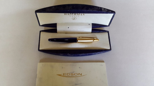 Caneta Waterman Edson Tinteiro Pena M Zero Completa