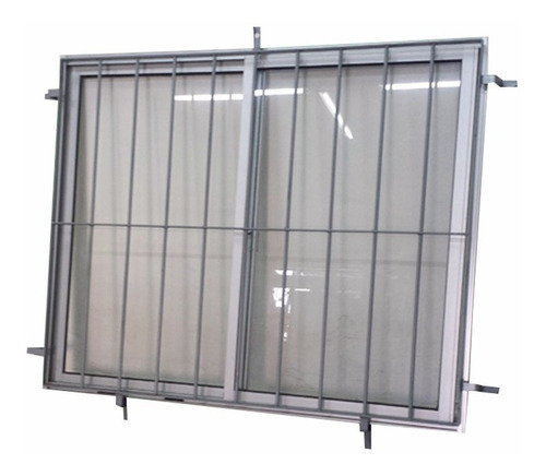 Ventana De Aluminio 1x1 Con Reja!  Mb Aberturas