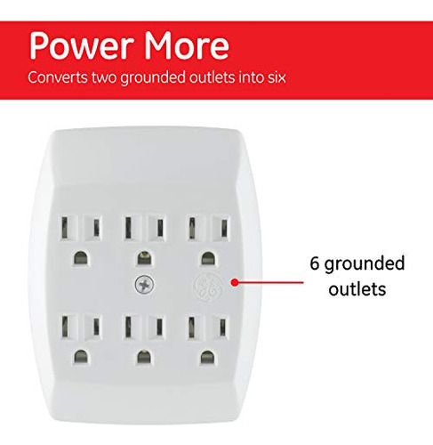 Cable Extensor De Pared Ge Home Electrical De 6 Salidas, Paq