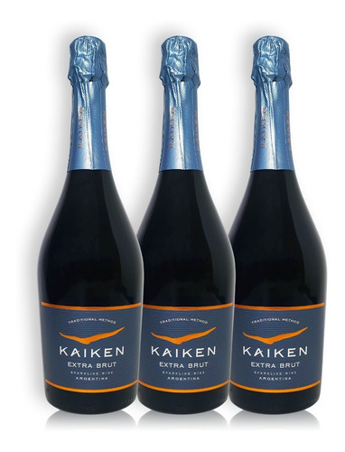 Kaiken Sparkling Vino Espumante Extra Brut Kit X3u 750ml 