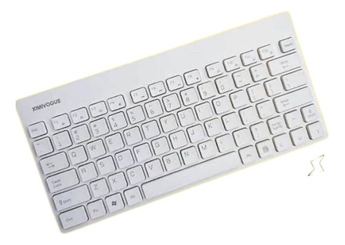 Teclado Inalámbrico Wireless Blanco 29x14x2cm Nuevo