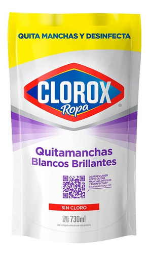 Desmanchador Clorox Blancos Brillantes Ropas Blancas 730 Ml