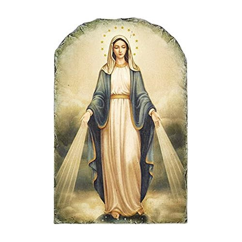 Placa De Azulejo De Virgen De Gracia Católica Soporte,...