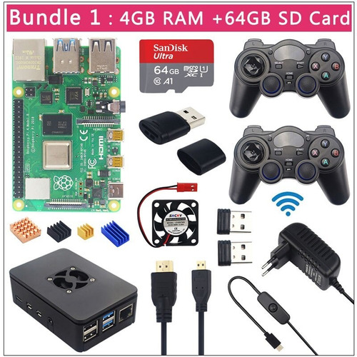Raspberry Pi 4 Modelo B Juego Kit 8gb + 2,4 Ghz Gamepads Ina