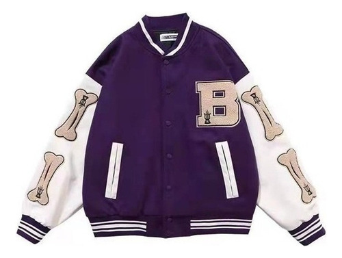 Chaqueta Bomber De Béisbol Bordada Vintage