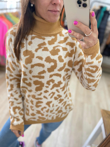 Sweater Polera Animal Print The Big Shop