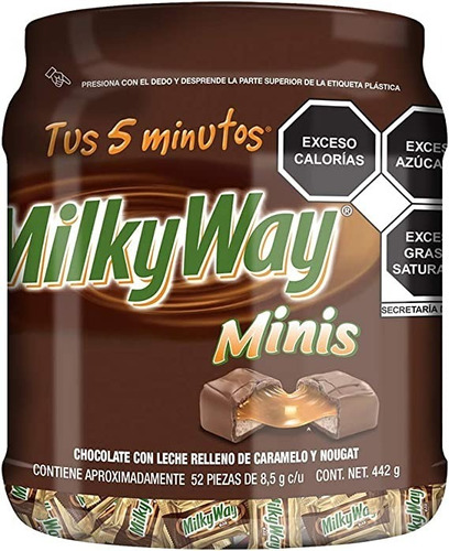 Milky Way Minis Chocolate Con Leche Relleno  52pz Mini 442g