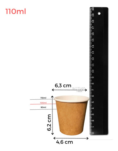 200un Copo Papel Bio Café 140ml Personalizado Cor Marrom