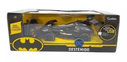 Carrinho Controle Remoto Candide Batman Destemido 7 Funções