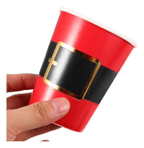 Juego De Platos Para Fiesta De Navidad, Rojo, Negro Y Dorado