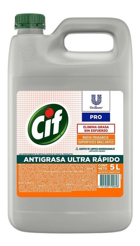 Cif Limpiador Antigrasa Por 5lts X 4 Unidades