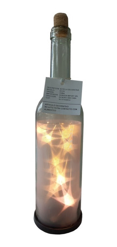 Botella Luz Led Adorno Puntitos / Estrellitas