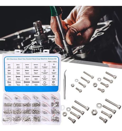 1120pcs M2 M3 M4 M5 Tampa Métrica Hexagonal De Cabeça