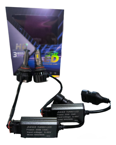 Ampolletas Led 9006 Turbo Csp 70w Real 7600lm Can Bus 12-24v