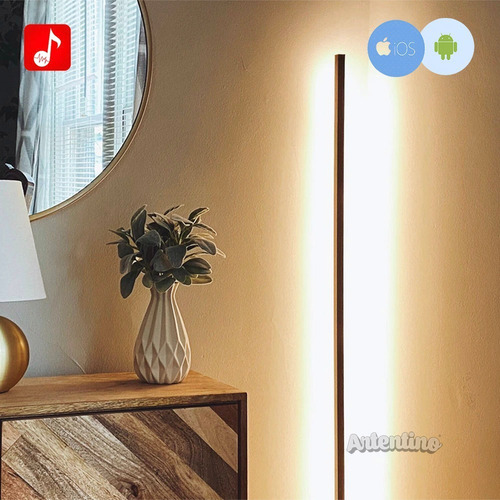 Imagen 3 de 7 de Luz Lampara Pie Esquinero Led Minimalista Moderno Bluetooth